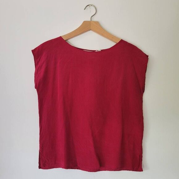 Royal Silk 100% Silk Shell Blouse Sleeveless Red Small - Picture 1 of 6